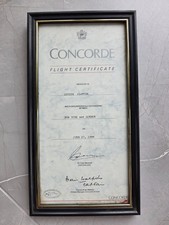 1988 Framed Concorde Flight Certificate from New York to London picture