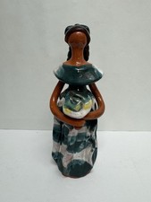 Dominican Republic Faceless Doll Ceramic Folk Art Woman Basket Figurine 7