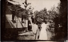 RPPC Early 1900's Man Woman Real Photo Unidentified People Vintage Postcard 2G picture