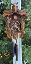 Vintage German Hunter Cuckoo Clock - RUNS - SEE VIDEO - NEEDS ANTLERS picture