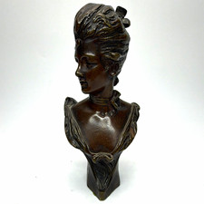 Société des Bronzes de Paris Guillerme French Bronze Lady Bust Sculpture picture