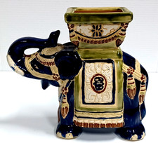 Ceramic Glazed Elephant Planter Stand Book End Asian Style 10