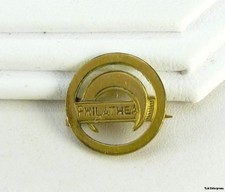 Philathea Pin - Literary Society School Member Crescent Lapel Vintage picture