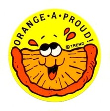 80s Trend Scratch And Sniff Glossy Orange Candy Slice Stinky Stickers Single TM picture