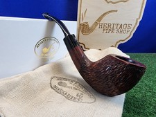 Handmade Worobiec Rusticated Bent 9mm Acorn Stiliamid Stem Briar Pipe, Box, Sock picture