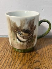 Bareuther Waldsassen Bavaria Germany Wren Bird Coffee Mug Hand Painted Vintage picture