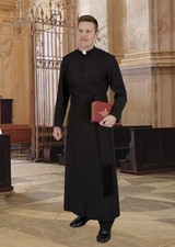Vintage RJ Toomey Black Clergy Cassock 42R 58”  USA Priest Robe Cassock picture