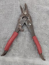 Vtg. Duck Bill Tin Snips Wiss USA Metalmaster M2 Cuts Right Red Rubber Handle picture