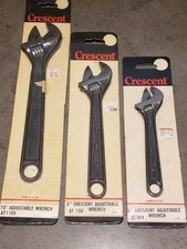 vintage Crescent USA adjustable wrenches 10'' 8'' & 6'' LOT OF 3 picture