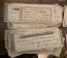 (1) x 1800’s antique/vintage Bank check Ephemera picture