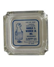 Vintage Harold S. Wooden Jr Inc Insurance Advertising Ashtray Riverside, NJ picture