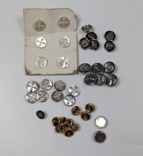 VTG Mother of Pearl Abalone Ornate Buttons Various Counts Sizes Lot Of 38 picture