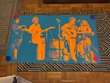 1973 VINTAGE BLACKLIGHT POSTER W/ BOB DYLAN GEORGE HARRISON RINGO STAR AS-IS picture