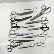Vintage Sewing Tailor Scissors Shears Lot of 12 Pinking Barber Fabric Mixed Size picture