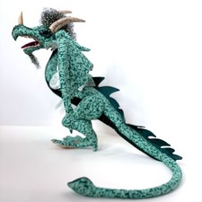 Vtg OOAK 37” Large Handmade Fantasy DRAGON Firm Plush Stuffed Posable Jointed picture