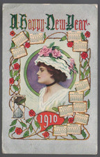 PC-5233**Vtg. PC 1910**A Happy New Year** Dorchester, Iowa picture