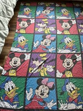 Disney Vintage Mickey Mouse Donald Duck Goofy Bed Sheet Flat Full Double 90x64 picture