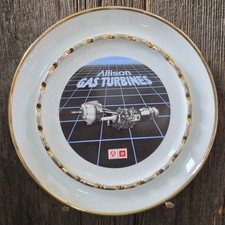 Vintage Allison Gas Turbines GM General Motors Aviation Porcelain Cigar Ashtray picture