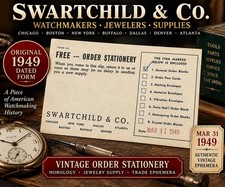 VTG 1949 Swartchild & Co. Watchmaker Order Stationery Form 221 Chicago Horology picture
