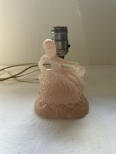 RARE VTG 1930's Pink Satin Camphor Glass Boudoir Dancing Lady Art Deco Lamp picture