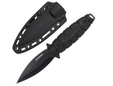USMC Black Fixed Blade Dagger Tactical Boot Knife 7