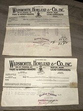 Antique Billhead’s Wadsworth, Howland & Co. Boston, Paint & Varnish Makers 1916 picture