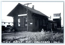 c1960 MSTL Depot Callendar Iowa Vintage Train Depot Station RPPC Photo Postcard picture