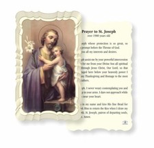 St. Saint. Joseph w/ over 1900 Yr Prayer - Scalloped trim - Paperstock Holy Card picture