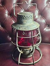 Dietz City of New York U.S.A. Railroad Lantern w/ Red Glass Globe, no crack/chip picture