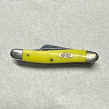 Case XX 3318 CV Stockman 3-Blade Yellow Handle Carbon Slipjoint Manual USA 1997 picture