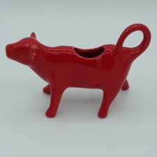 Pioneer Woman - Cow Shaped Creamer - Solid Red Stoneware picture