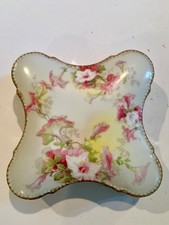 Antique Limoges France Porcelain Trinket Dressed Box Rare Shape Handpain picture