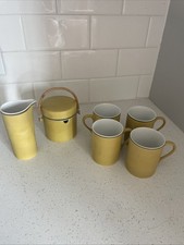 RARE 1960's Vintage LaGardo Tackett Tea Set Yellow Porcelain Japan Schmid Intl picture
