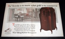 1921 OLD MAGAZINE PRINT AD, VICTOR VICTROLA AND MUSIC, WHAT GOLD IS TO COMMERCE picture