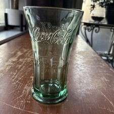 Vintage Green Heavy Libbey Coca-Cola Coke Drinking Glass With Flared Rim 14oz picture