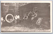 K46/ Black Hills South Dakota Postcard RPPC c1910 Fishing Men Cabin 92 picture