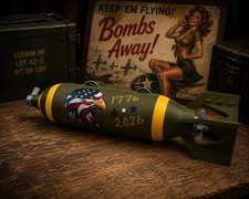 3D Printed WWII 1:4 Scale Bomb With Artwork. 10” Tall. picture