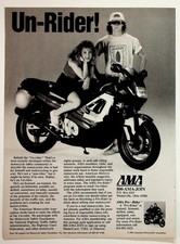 1991 AMA Un-Rider Motorcycle Safety Magazine Ad Vintage Ephemera picture