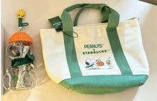 2026 Genuine Starbucks x Peanuts Snoopy Mini Canvas Tote Bag Straw Cup Hot stock picture
