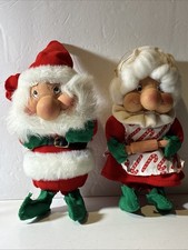 VTG Santa’s Best “ The Santakins” Claus & Mrs Claus Ornaments 8” picture