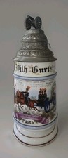 Imperial German Artillery Regiment Porcelain Lithophane Roster Stein 1896/98 picture
