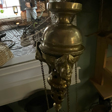 Gold Metal Hanging Lamp Light Fixture, Metallic Finish, Switch Control picture