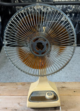 Vintage Galaxy Amber Blade Desk Fan Oscillating Type 9 Style N-C 2 Speed Tested picture