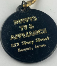 Vintage - Duffys TV & Appliance Boone Iowa Admiral Tubes Keychain - B13C picture
