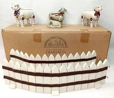 Vintage Demdaco Americana Christmas Fence & Lamb Set With Original Box picture