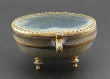 A RARE REGENCY PERIOD C.1815 BRASS JEWELLERY RING CASKET BEVELLED GLASS TOP picture