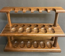 Nice Vintage Decatur Industries 2-Tier Walnut 12x Tobacco PIPE RACK Wooden Stand picture
