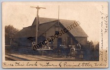 K52/ Dutch Flat California Postcard RPPC c1910 Railroad Depot Wagons 257 picture