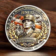 Women Veterans Day June 12 Female Veteran Military Challenge Coin Gift picture