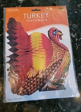Thanksgiving Turkey Tissue Centerpiece  Beistle 2000 MINT PACKAGE UNOPENED Great picture